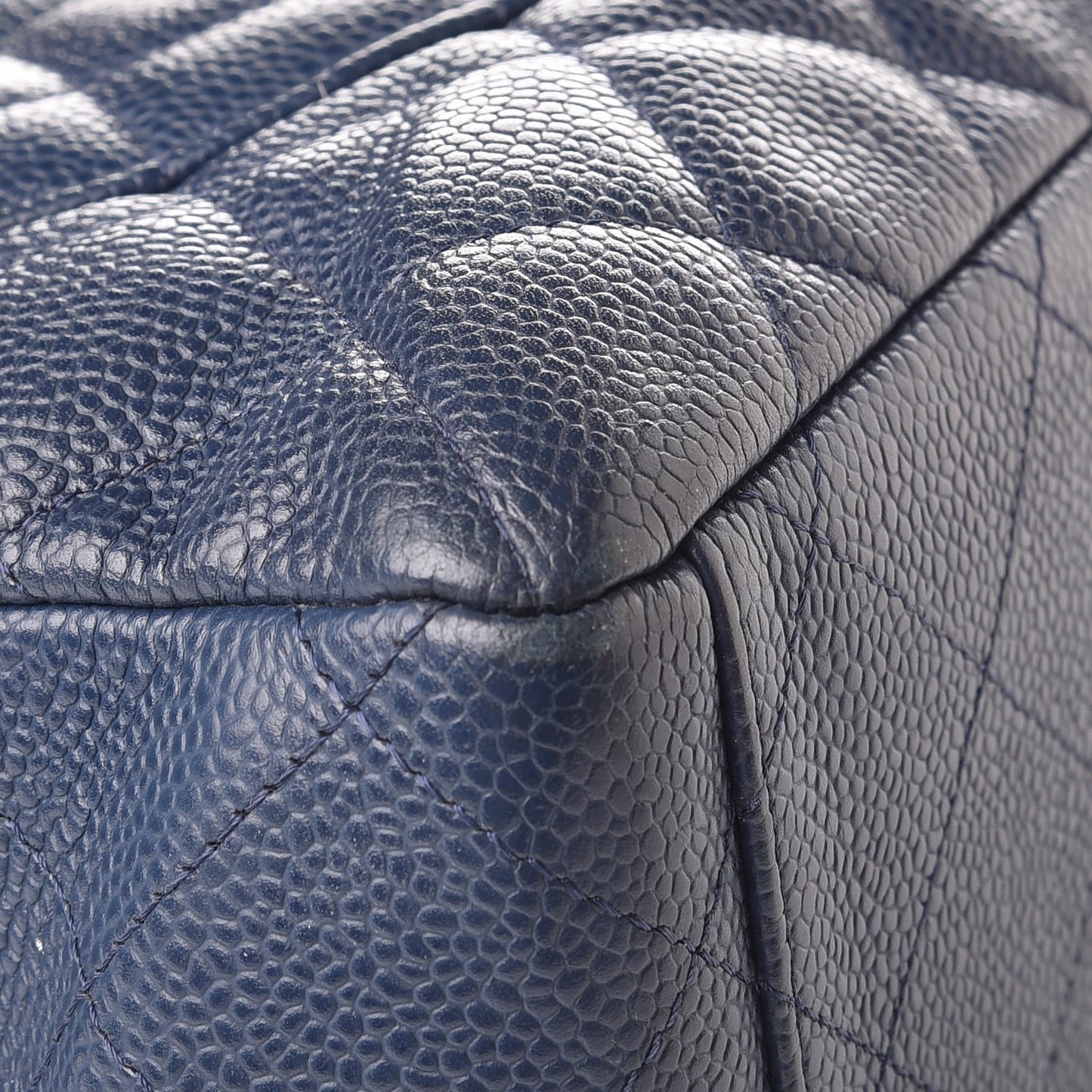 Caviar Quilted Maxi Single Flap Blue