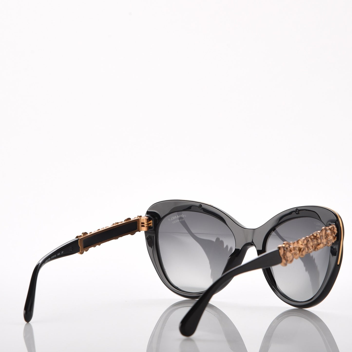 Polarized Bijou Cat Eye Sunglasses 5354 Black