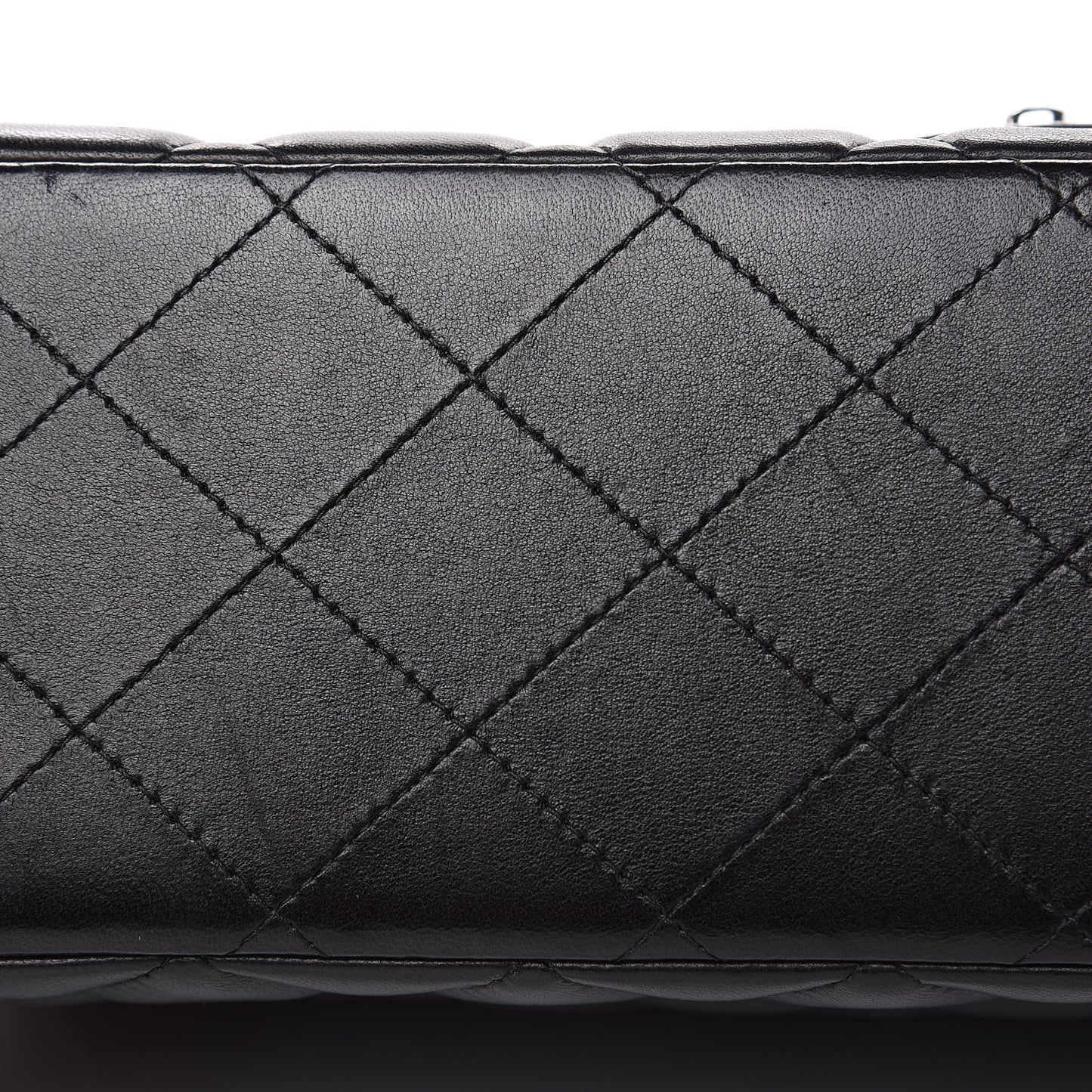 Lambskin Quilted Maxi Double Flap Black