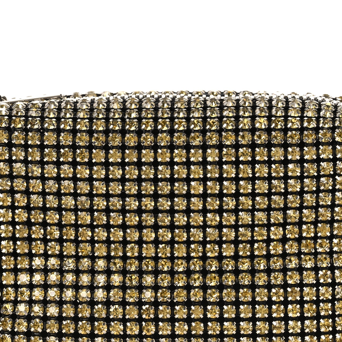 Mesh Crystal Rhinestone Medium Heiress Pouch Porcelain