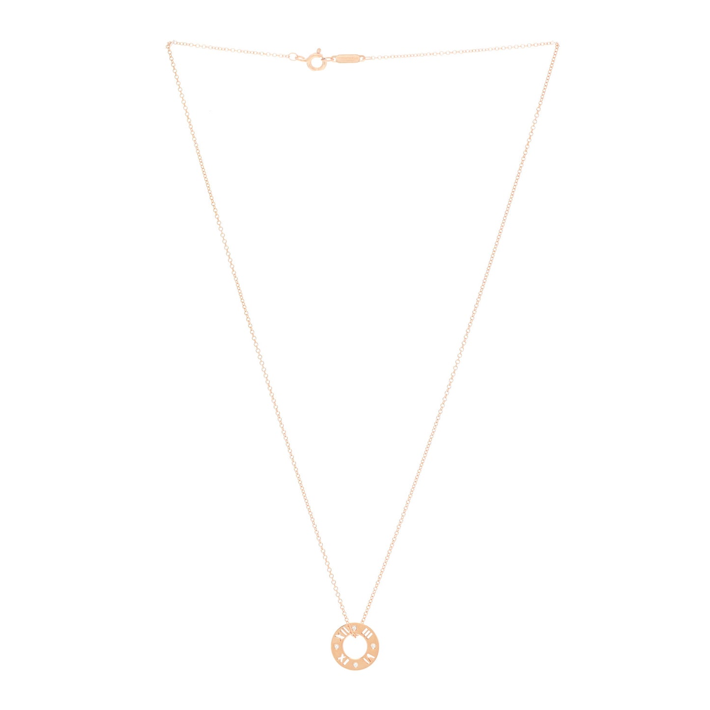 18K Rose Gold Diamond Atlas Pierced Pendant Necklace