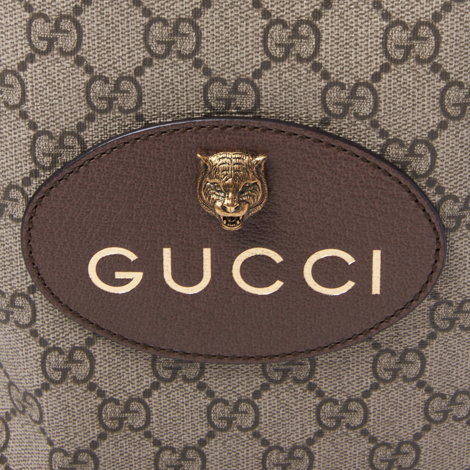 Gucci GG Supreme Monogram Neo Vintage Drawstring Backpack Beige New Acero Crop 7 of 9