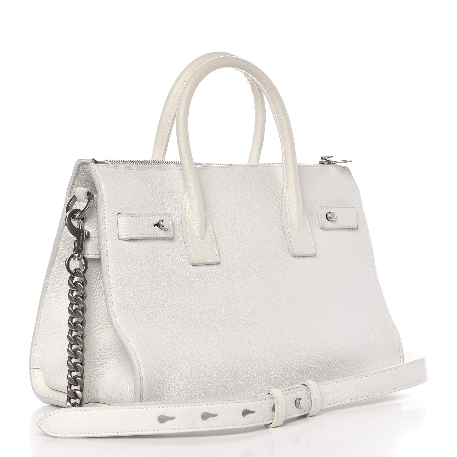 Saint Laurent Grained Calfskin Baby Supple Sac De Jour White 4 of 10