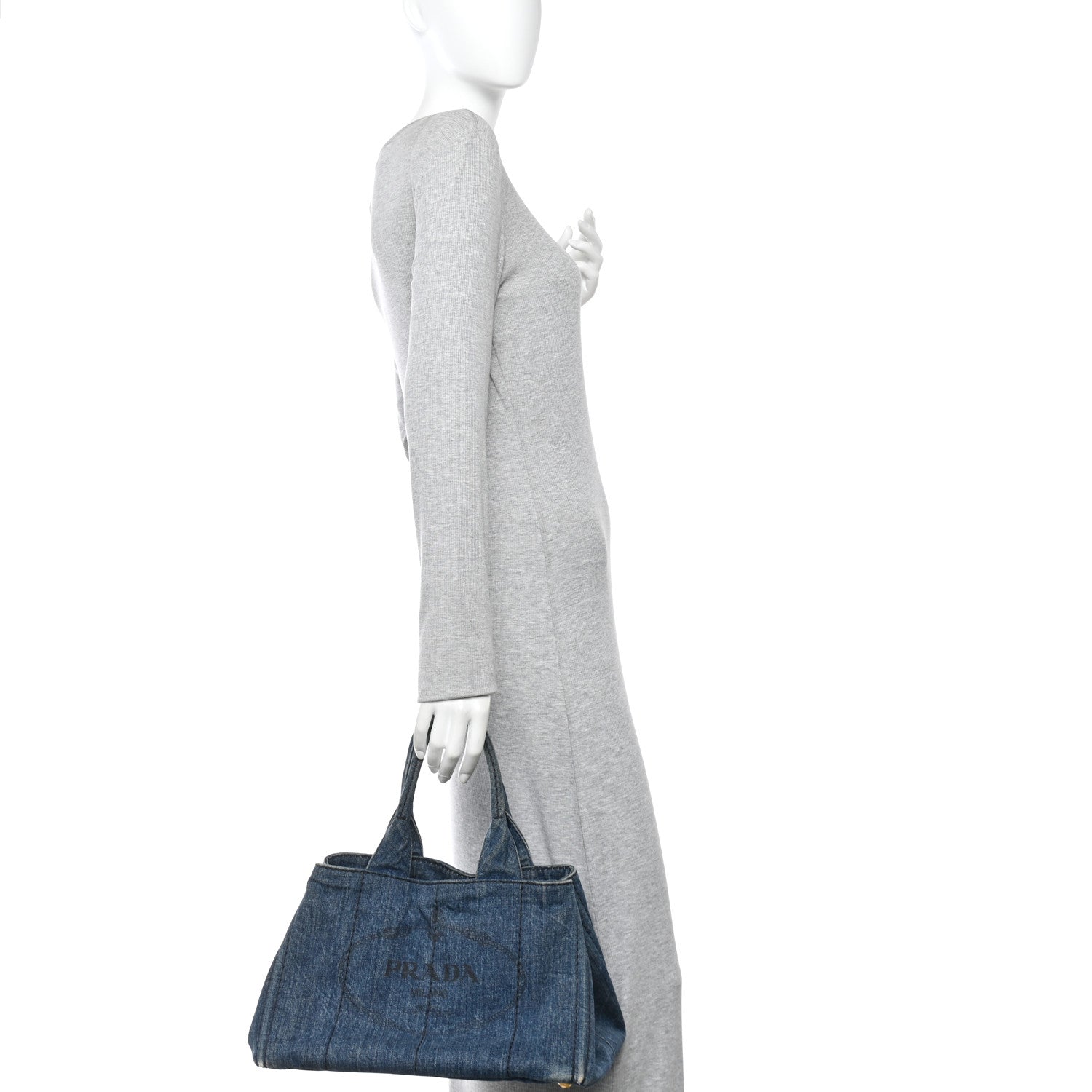 Prada Denim Canapa Logo Tote Avio 2 of 9