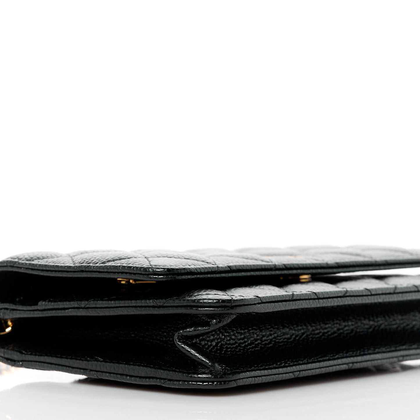 Caviar Quilted Wallet on Chain WOC Black