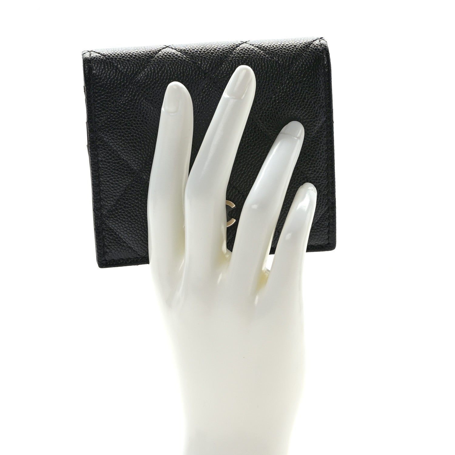 Chanel Caviar Quilted Compact Bifold Wallet Black 2 of 7