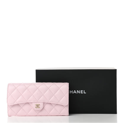 Chanel Caviar Quilted Large Gusset Flap Wallet Light Pink 9 of 9