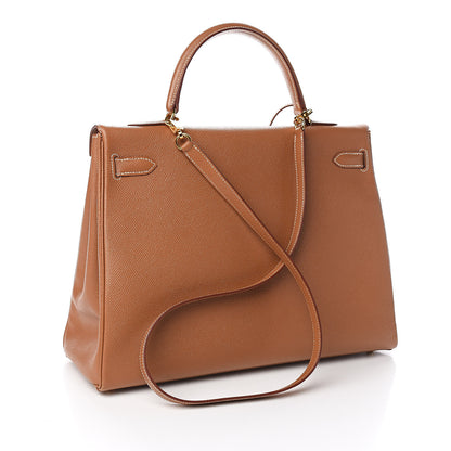Hermes Courchevel Kelly Retourne 35 Gold 3 of 43