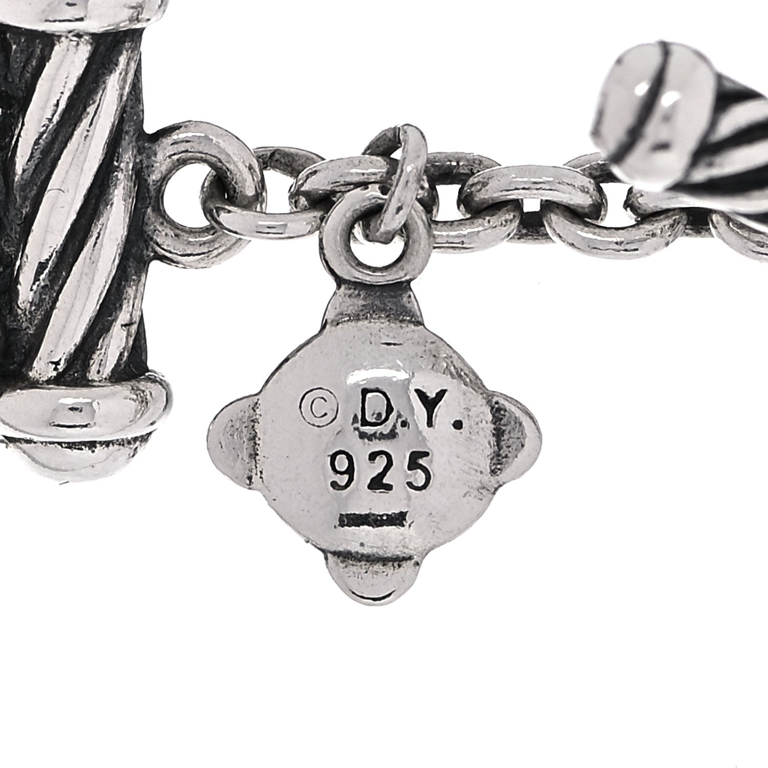 David Yurman Sterling Silver Box Chain Three Strand Necklace 6 of 6