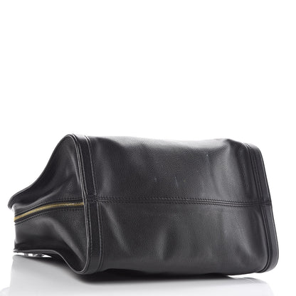 Alexander McQueen Pebbled Calfskin Large Skull Padlock Zip Around Tote Black 4 of 20