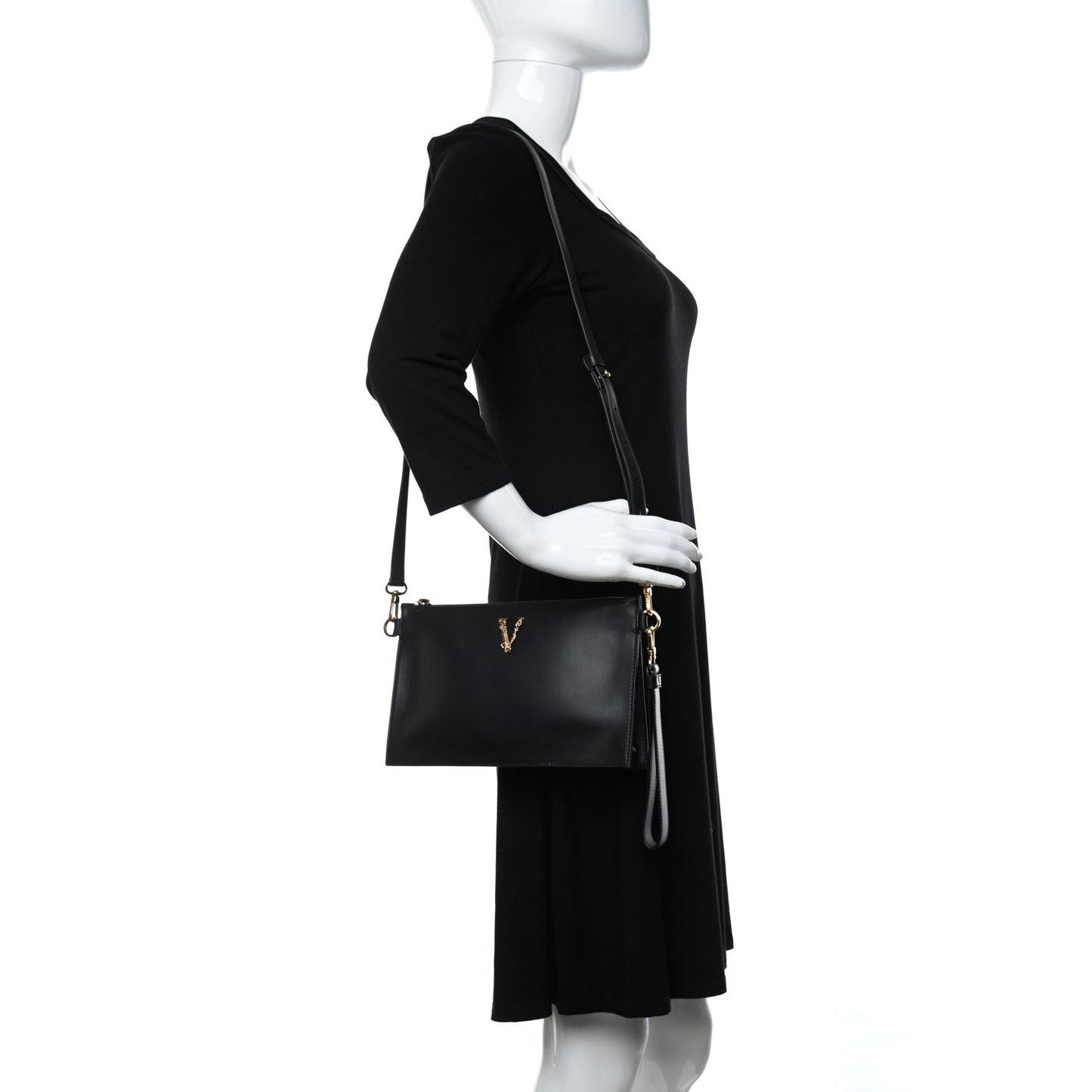 Vitello Virtus Shoulder Bag Black