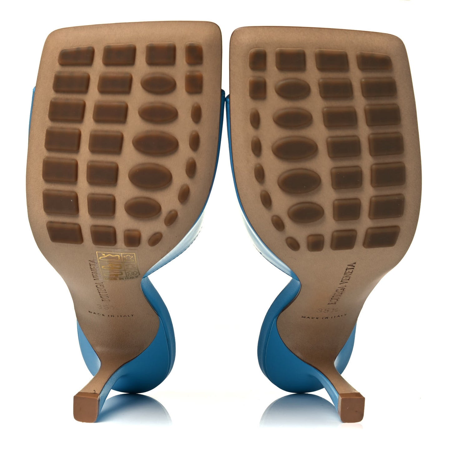 Lambskin Stretch Mule Sandals 35.5 Sky Blue