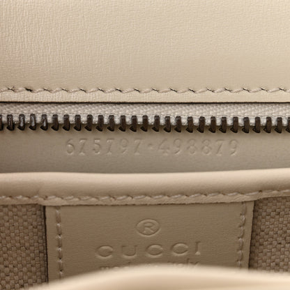 Gucci Boarded Dyana Lux Calfskin Web Small Bamboo 1947 Top Handle Bag Mystic White 8 of 12