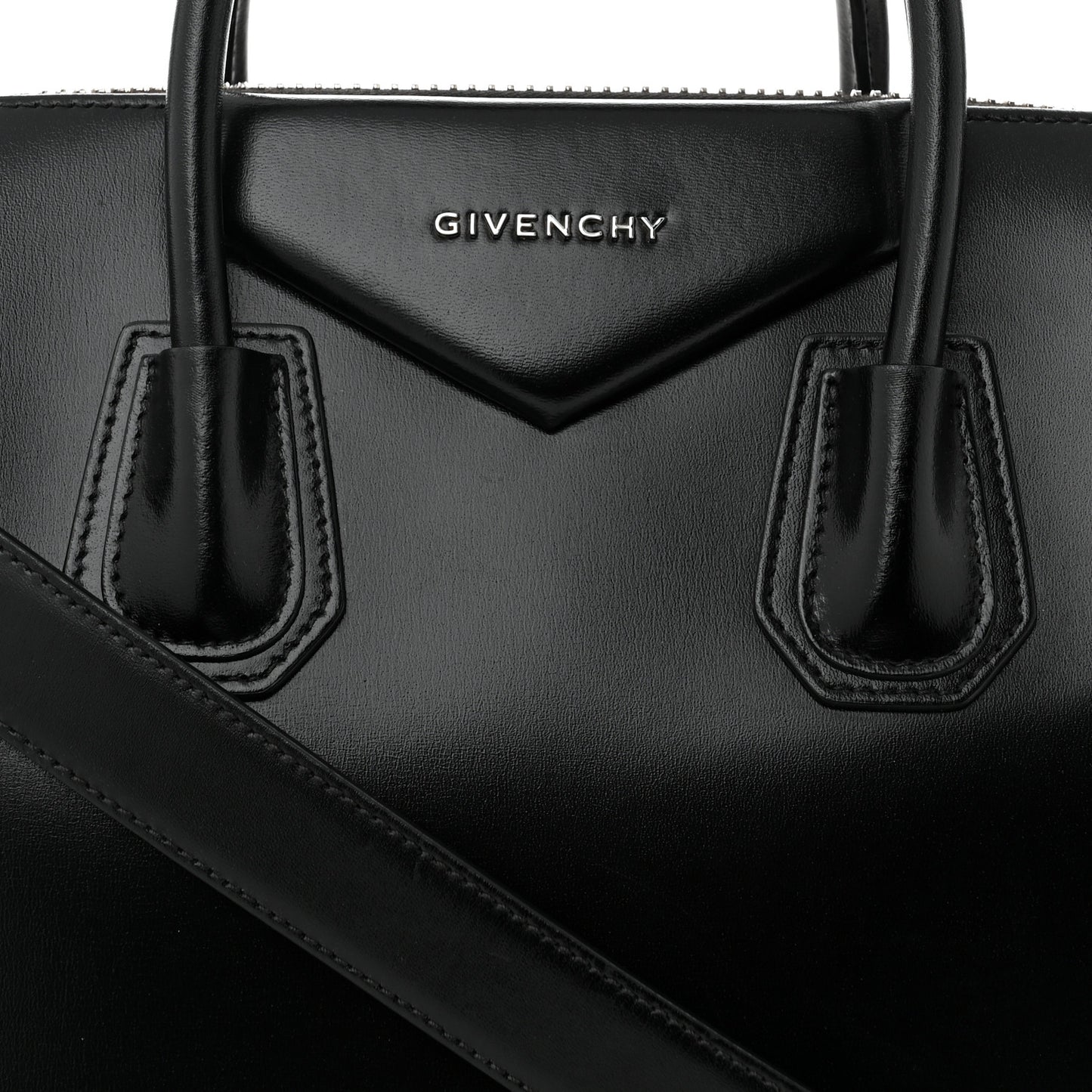 Shiny Lord Calfskin Medium Antigona Black