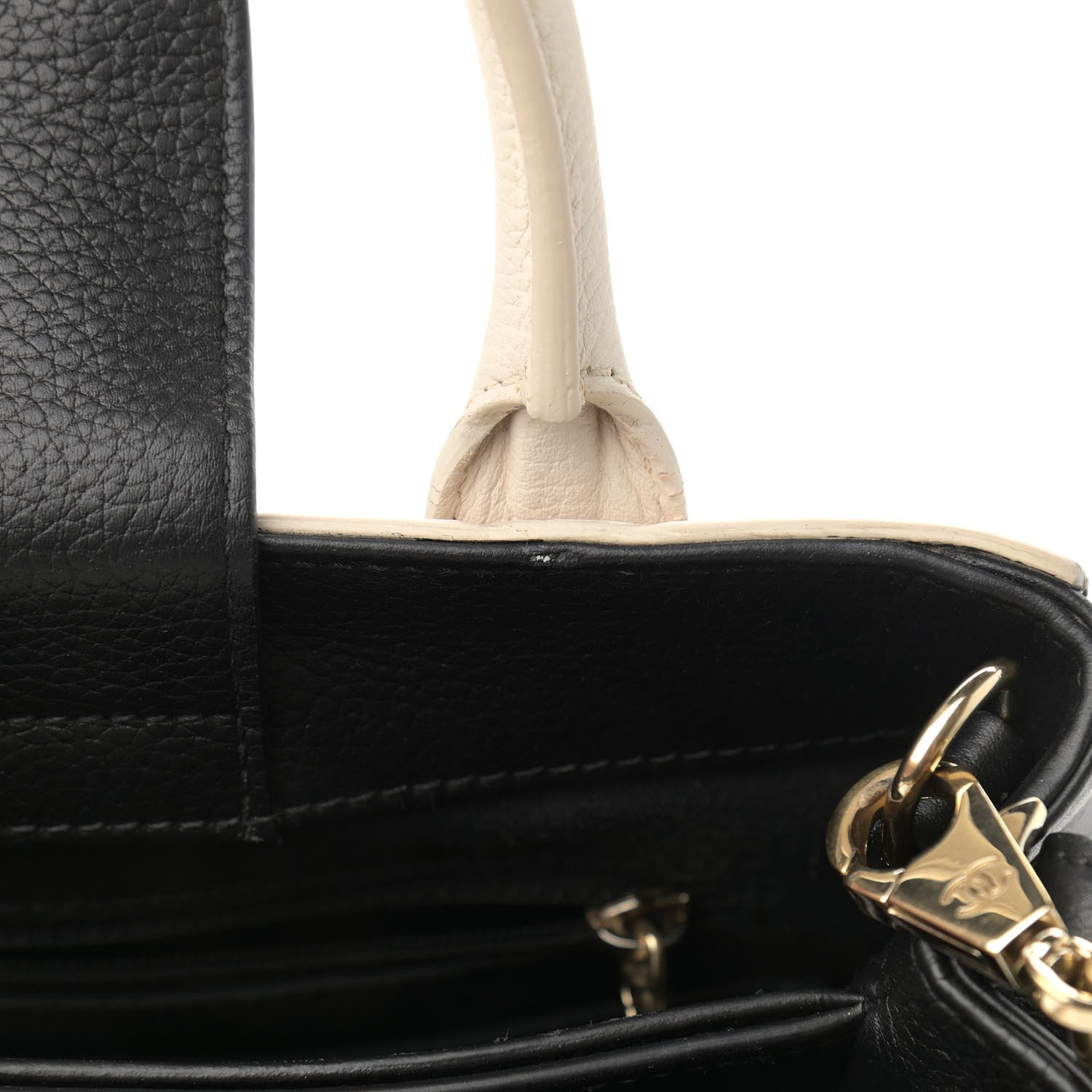 Chanel Grained Calfskin Mini Bi-Color Neo Executive Shopper Tote Beige Black 14 of 14