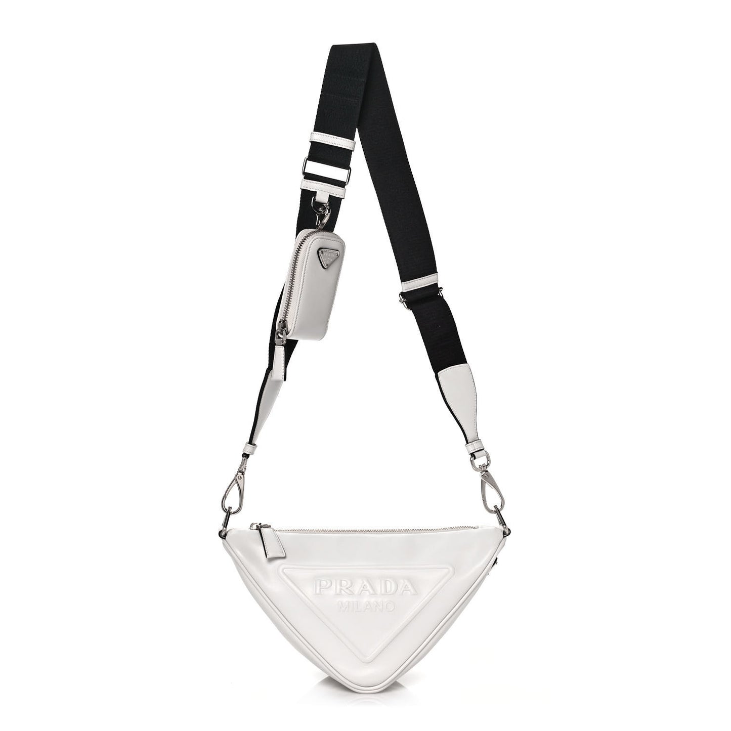 Grace Lux Triangle Shoulder Bag White