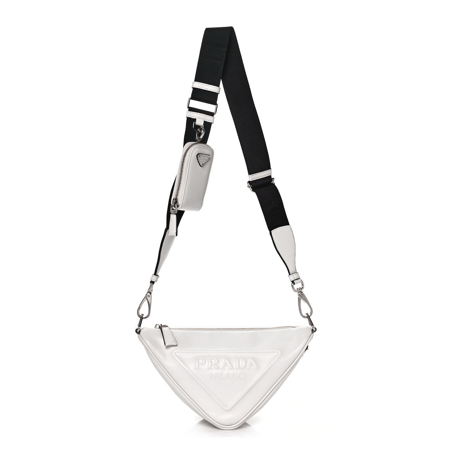Prada Grace Lux Triangle Shoulder Bag White 1 of 11