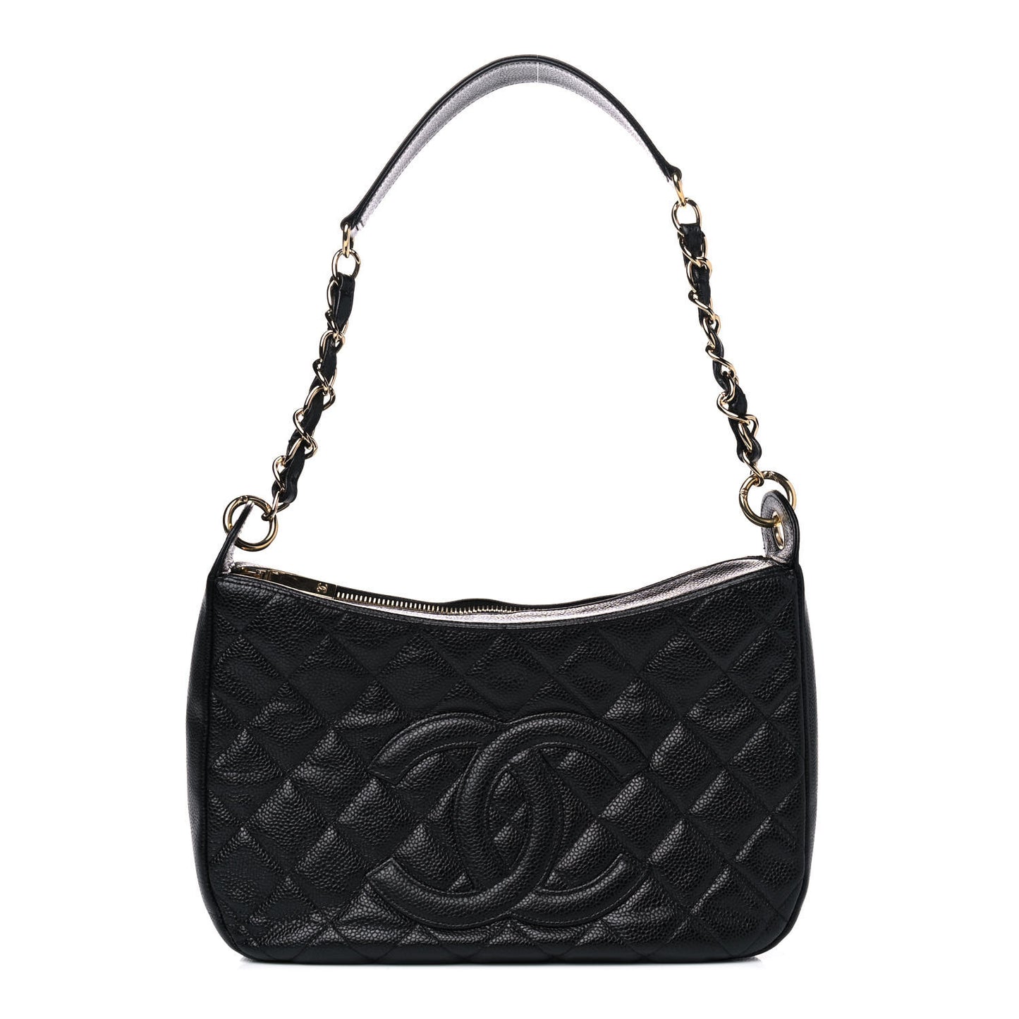 Caviar Quilted Timeless CC Shoulder Bag Black