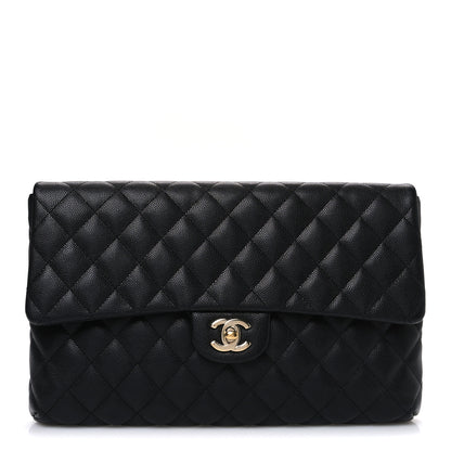 Chanel Caviar Quilted Flap Clutch Black 1 of 9