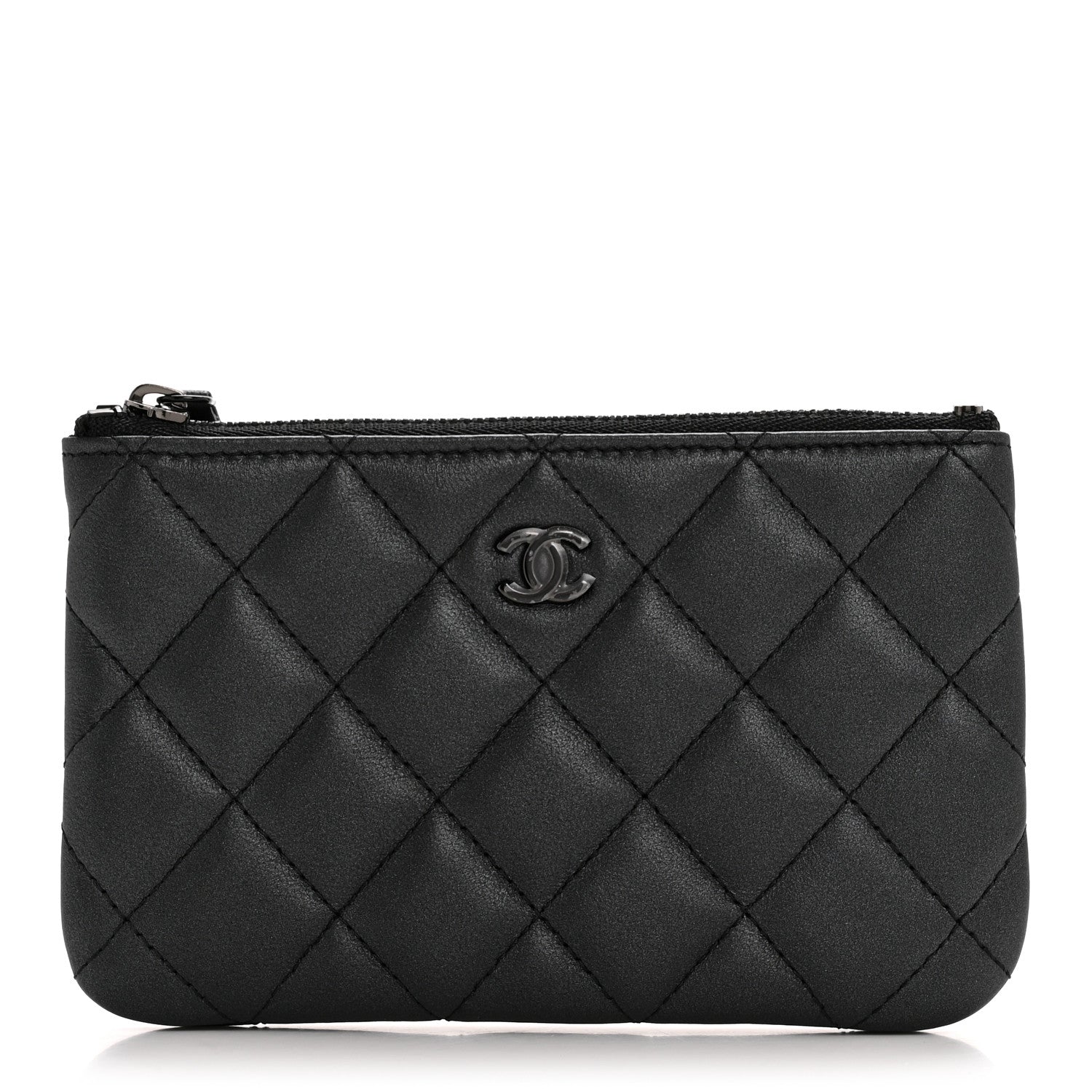 Chanel Iridescent Lambskin Quilted Cosmetic Case So Black 1 of 8