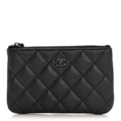Chanel Iridescent Lambskin Quilted Cosmetic Case So Black 1 of 8