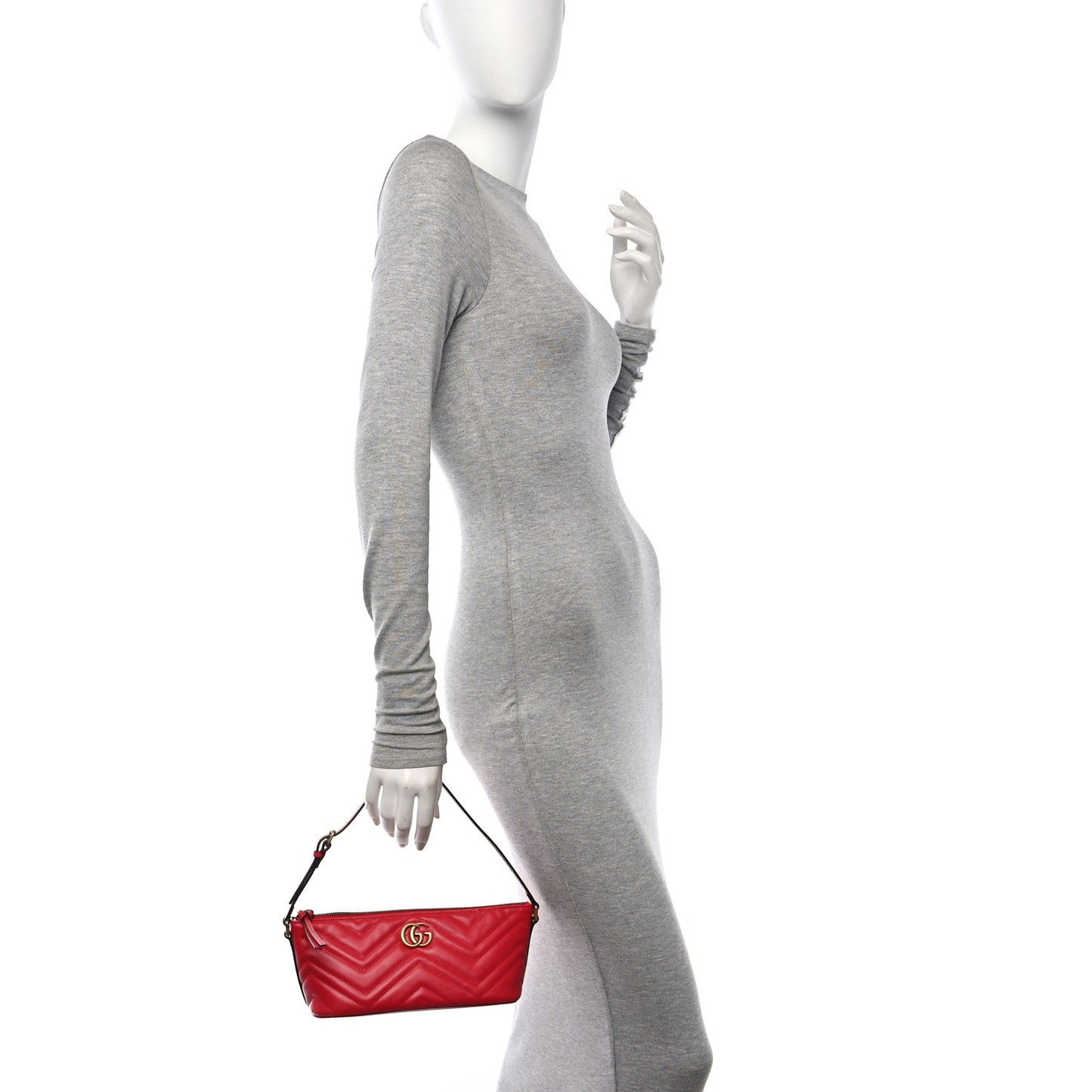 Calfskin Matelasse Chevron GG Marmont Sling Shoulder Bag Rosso