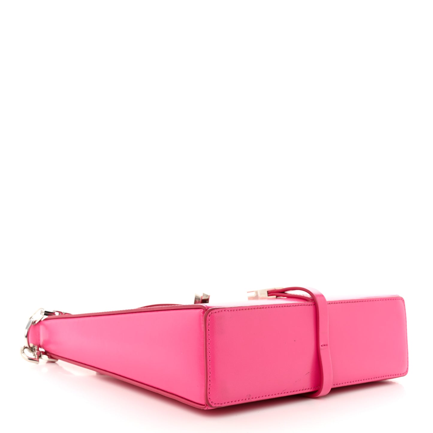 Box Calfskin Mini Cut Out Shoulder Bag Neon Pink