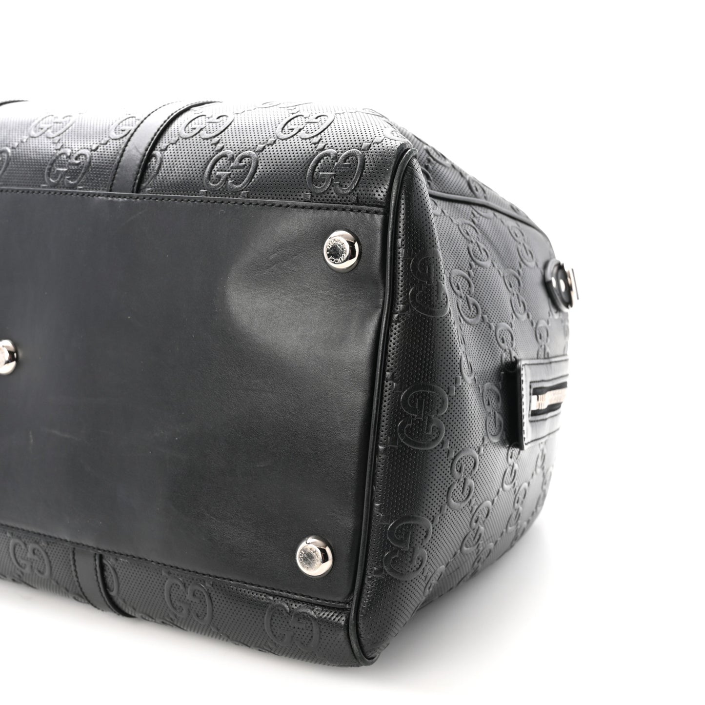 Calfskin GG Tennis Embossed Duffle Bag Black