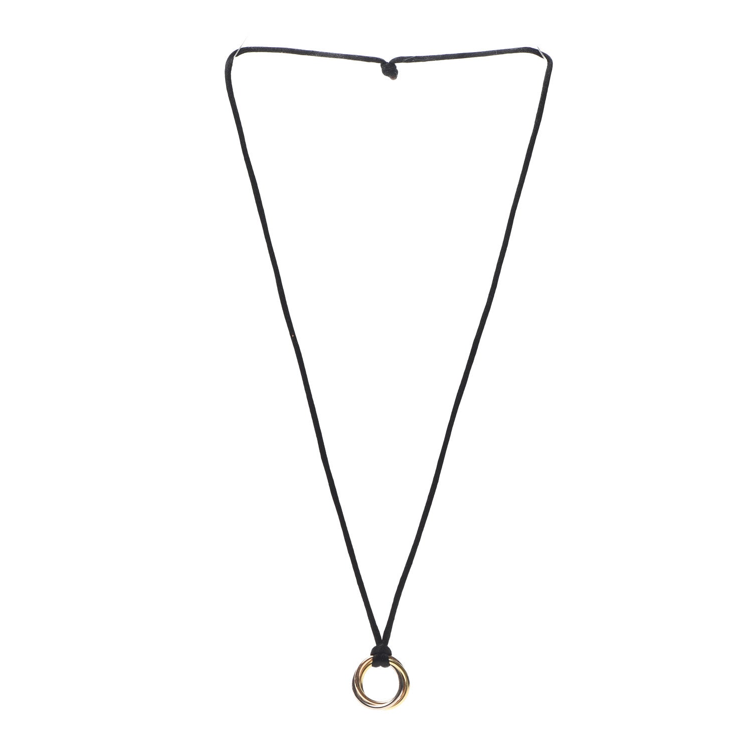 Cartier 18K Pink Yellow White Gold Trinity Cord Necklace 3 of 5