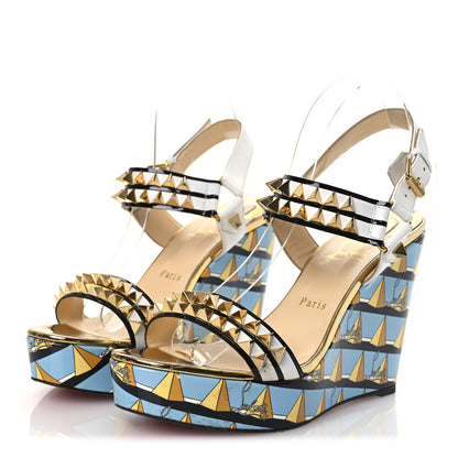 Christian Louboutin Patent Calfskin Studded Griotta 110 Wedges 40 Multicolor 4 of 12