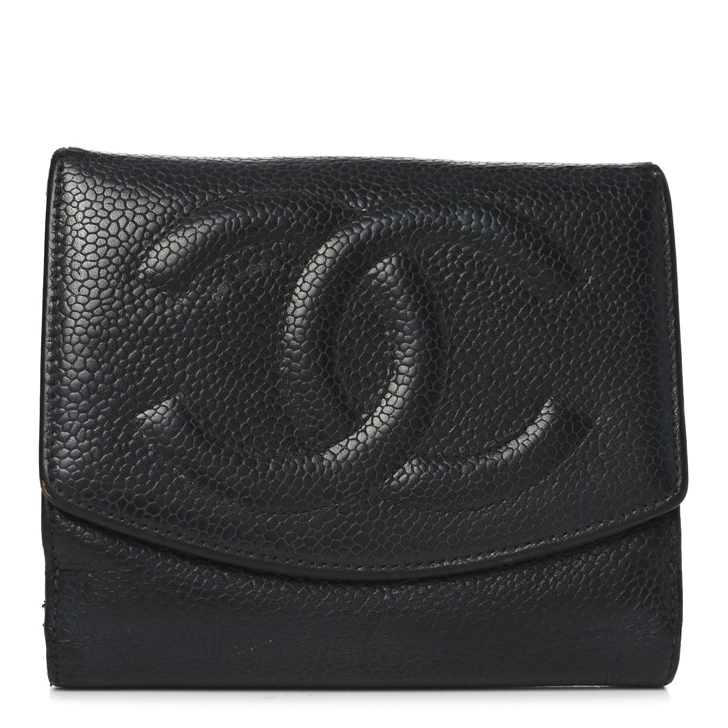 Chanel Caviar Timeless CC Compact French Wallet Black 1 of 8
