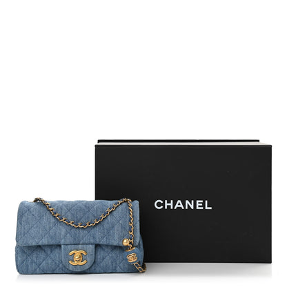 Chanel Denim Quilted Mini Pearl Crush Rectangular Flap Blue 11 of 11