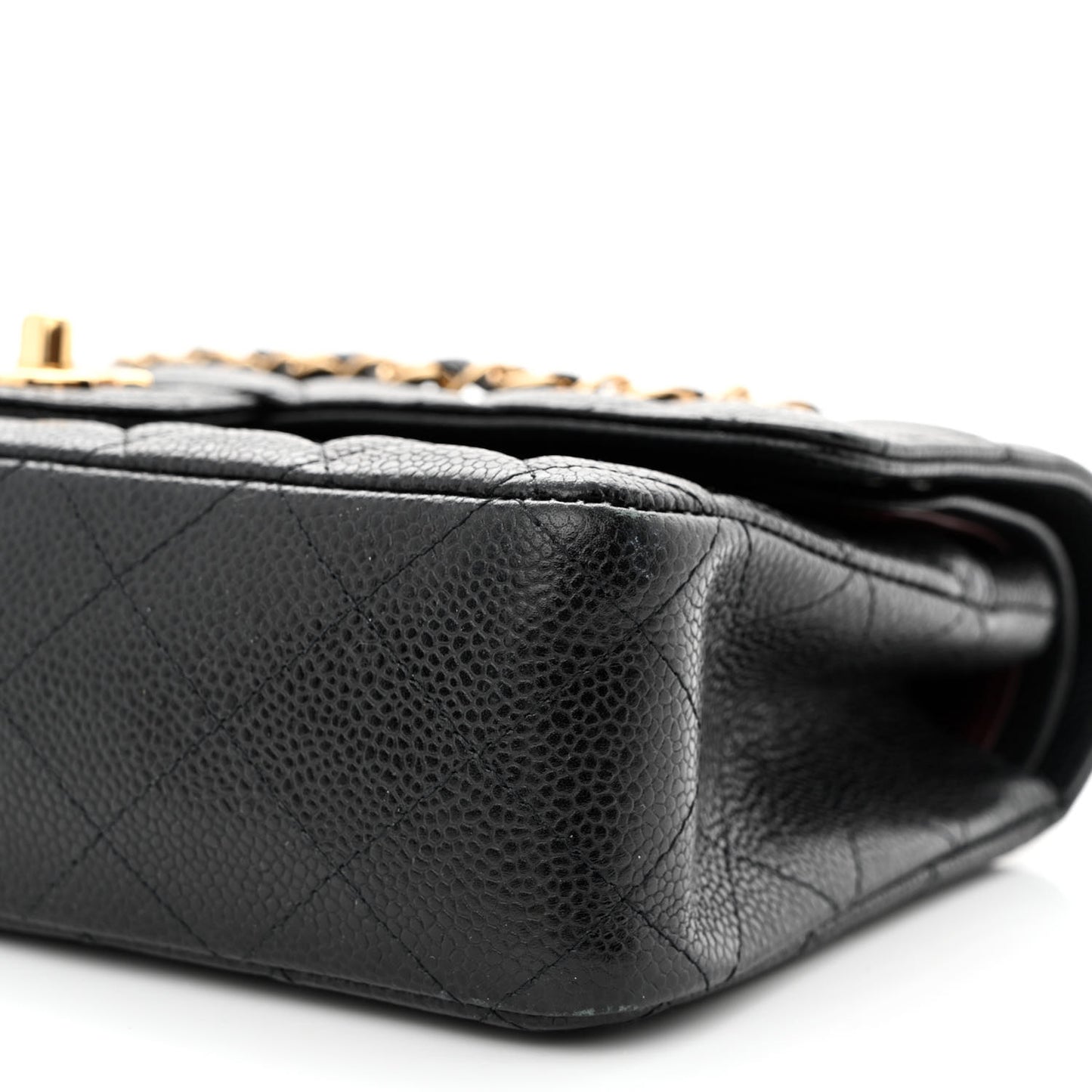 Caviar Quilted Medium Double Flap Black