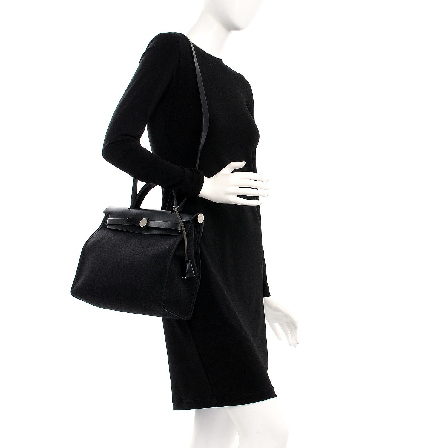 Hermes Military Toile Vache Hunter Herbag Zip PM 31 Black 2 of 9