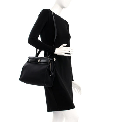 Hermes Military Toile Vache Hunter Herbag Zip PM 31 Black 2 of 9