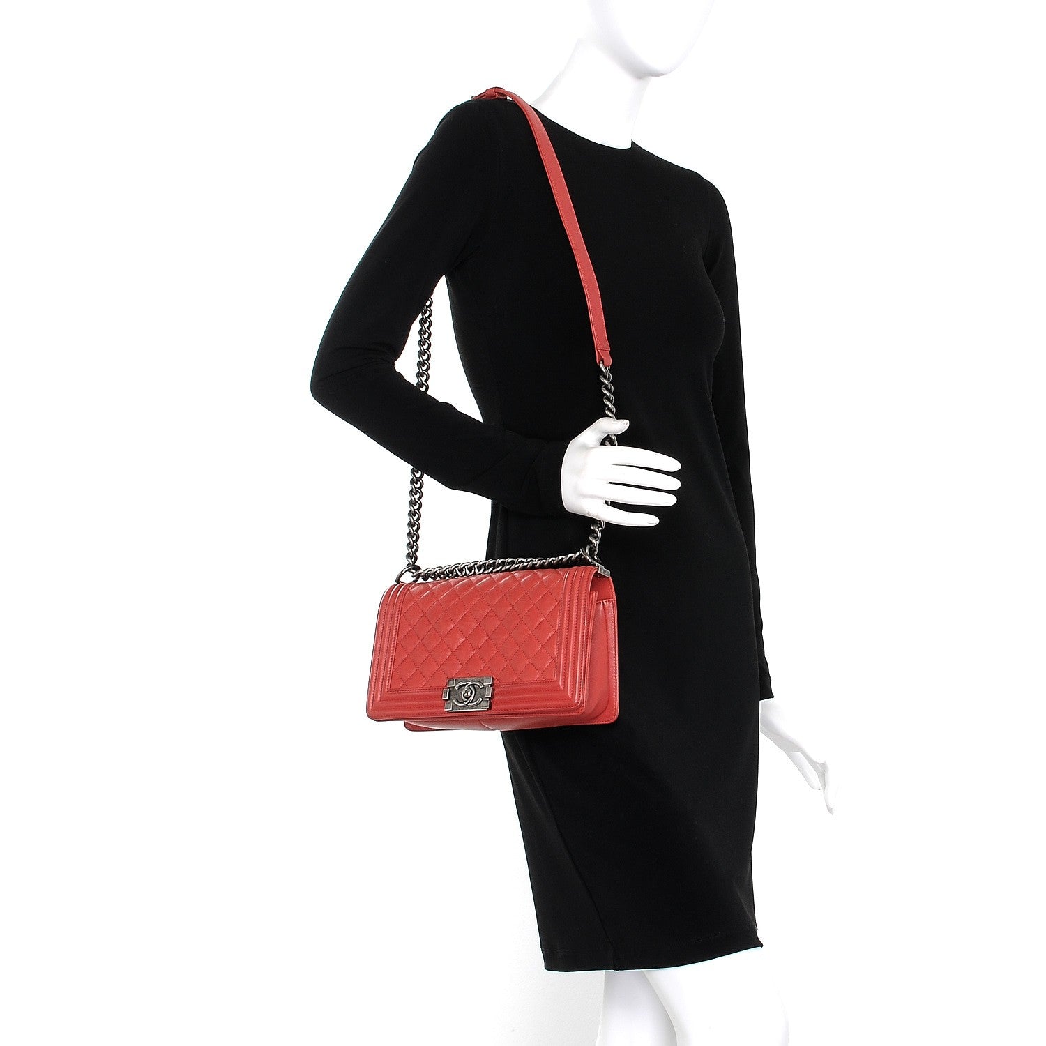 Chanel Calfskin Quilted Medium Boy Flap Red 2 of 12