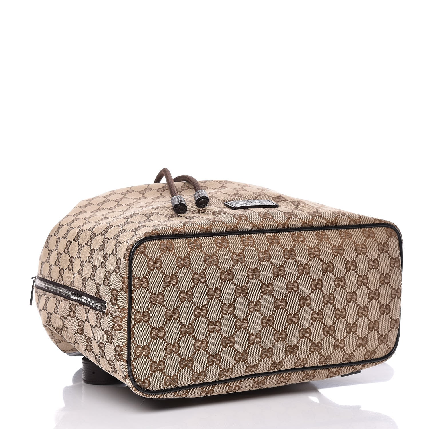 Gucci Monogram Dollar Calfskin O Drawstring Backpack Beige Ebony Testa di Moro Dark Chocolate 4 of 9
