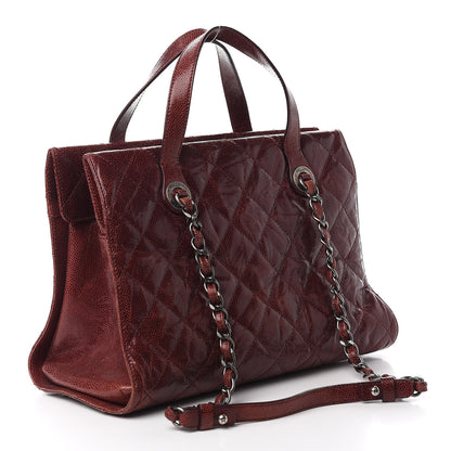 Chanel Crumpled Grained Calfskin CC Crave Tote Burgundy 2 of 15