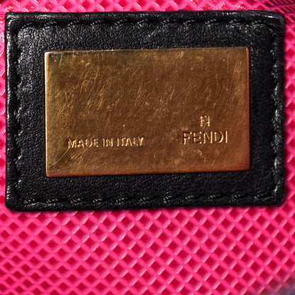Fendi Goatskin Large Peekaboo Iconic Satchel Black Lampone 6 of 16