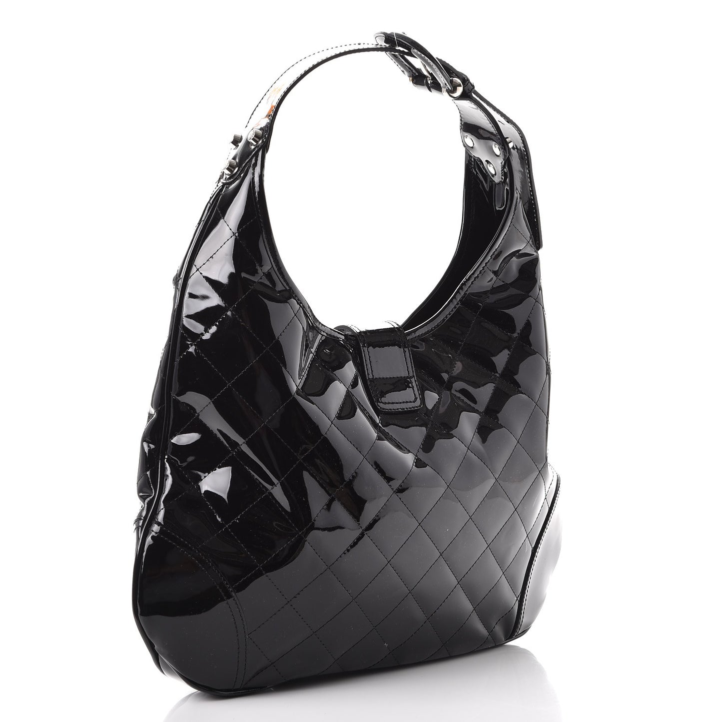Patent Quilted Brook Hobo Black