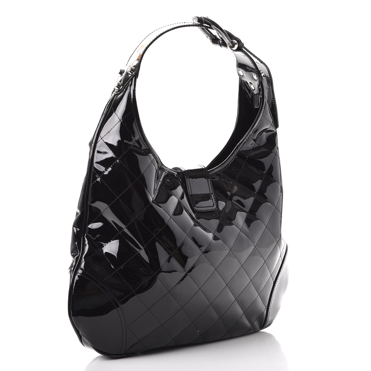Burberry Patent Quilted Brook Hobo Black 2 of 10