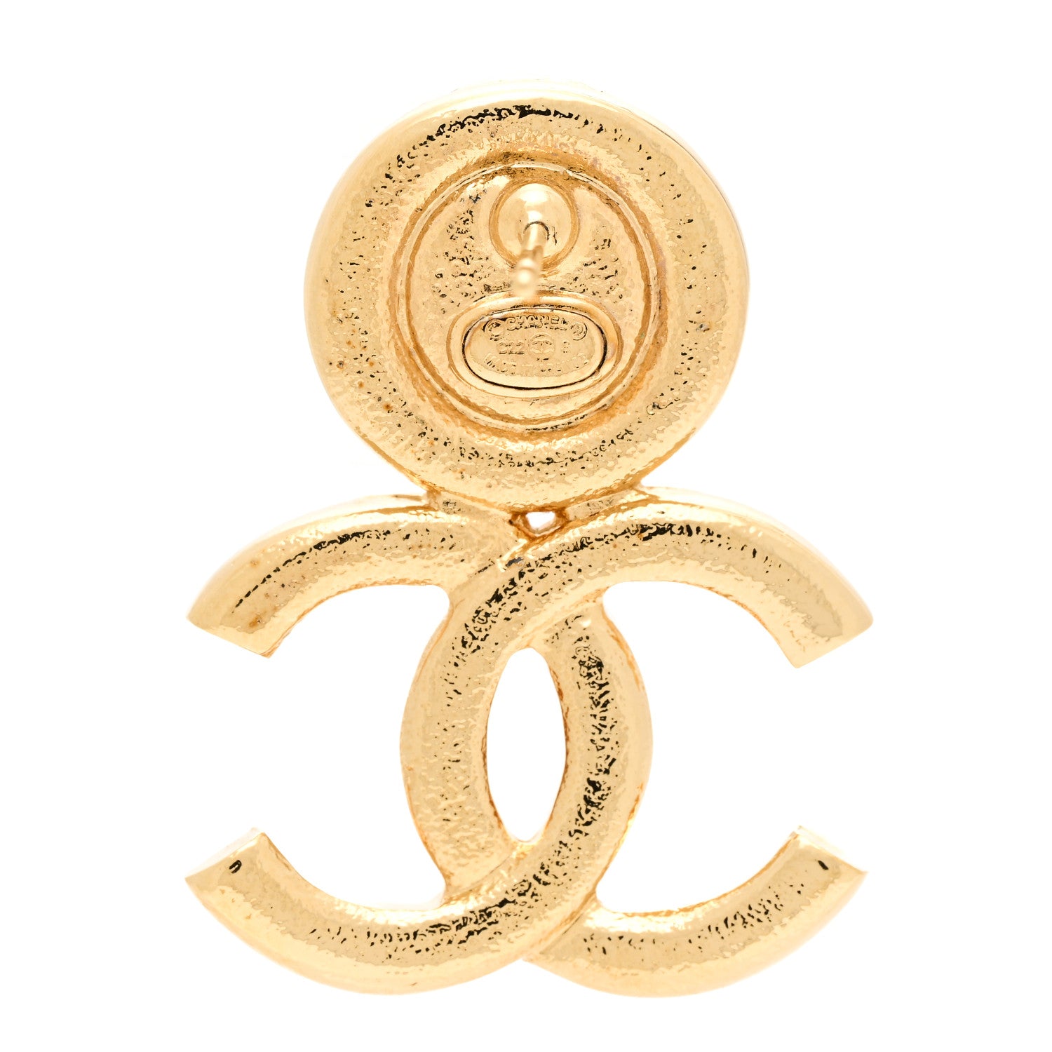 Chanel Pearl Resin CC Drop Earrings Gold Black 4 of 5
