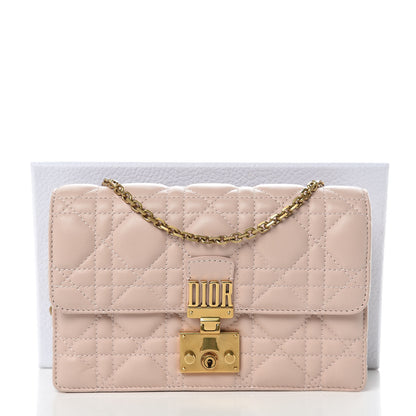 Christian Dior Lambskin Cannage Dioraddict Wallet On Chain Clutch Rose Poudre 11 of 11