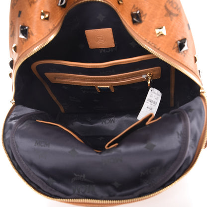 MCM Visetos Studded Medium Stark M Backpack Cognac 8 of 22