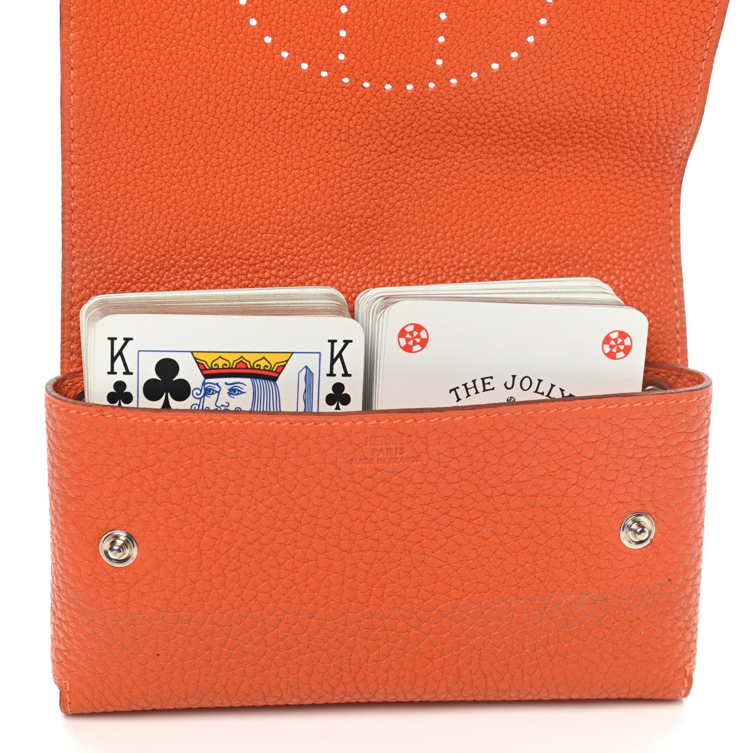 Hermes Taurillon Clemence Mises et Relances Playing Cards Holder Potiron 7 of 11