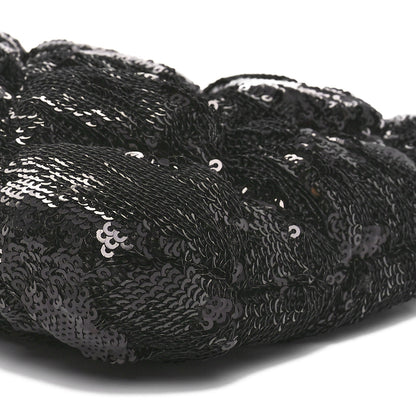 Chanel Sequins Quilted Large Chanel 19 Pouch Black 10 of 11