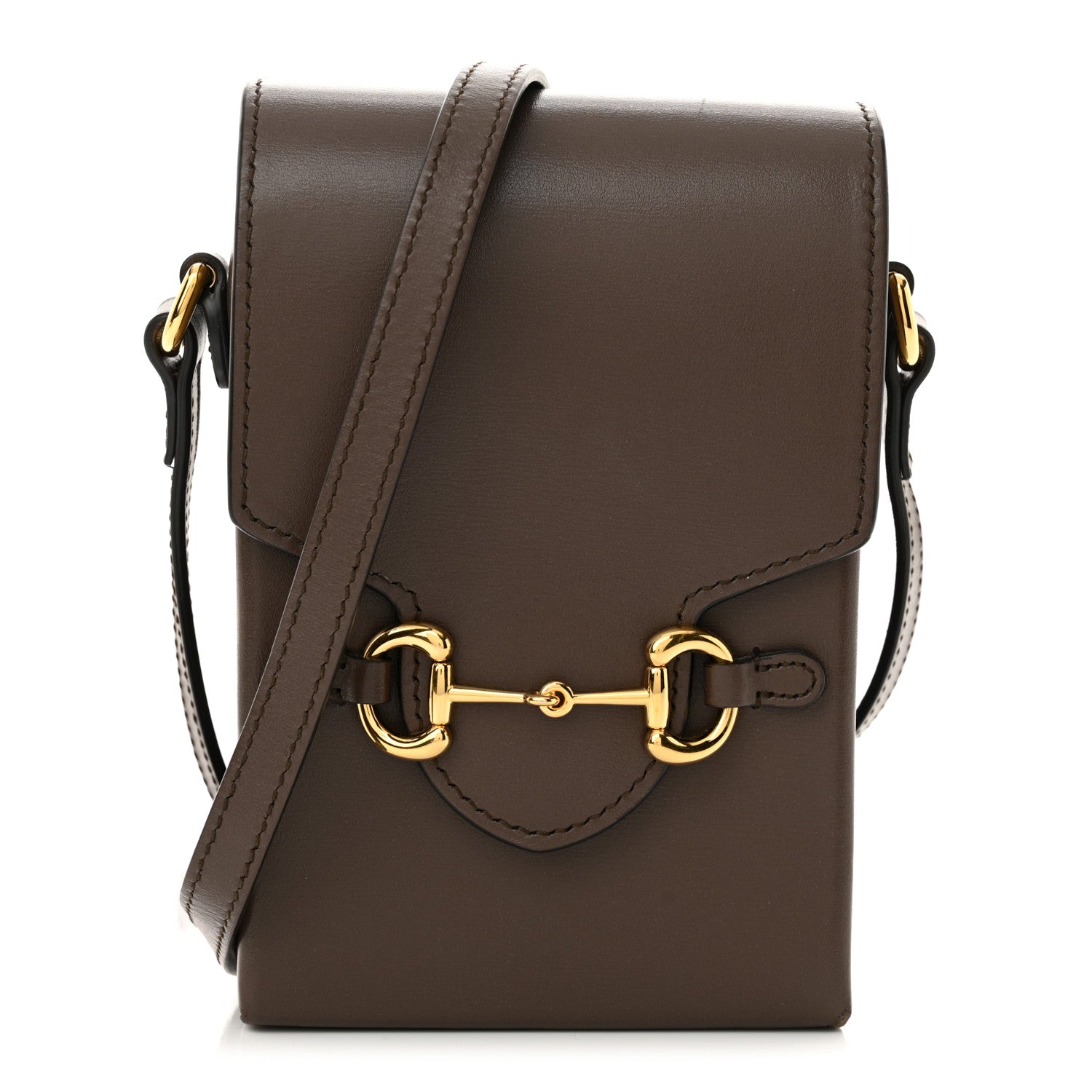 Gucci Boarded Plutone Calfskin Mini Horsebit 1955 Crossbody Bag New Acero 1 of 11