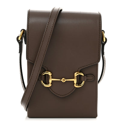 Gucci Boarded Plutone Calfskin Mini Horsebit 1955 Crossbody Bag New Acero 1 of 11