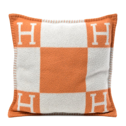 Hermes Wool Cashmere Avalon Pillow PM Ecru Potiron 1 of 3