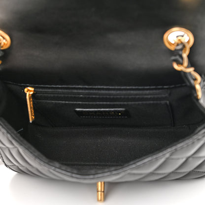 Chanel Calfskin Quilted Small Strap Into Flap Black 5 of 10